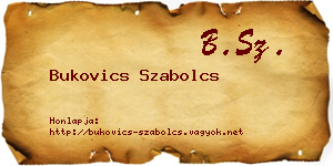 Bukovics Szabolcs névjegykártya