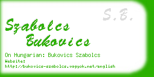 szabolcs bukovics business card